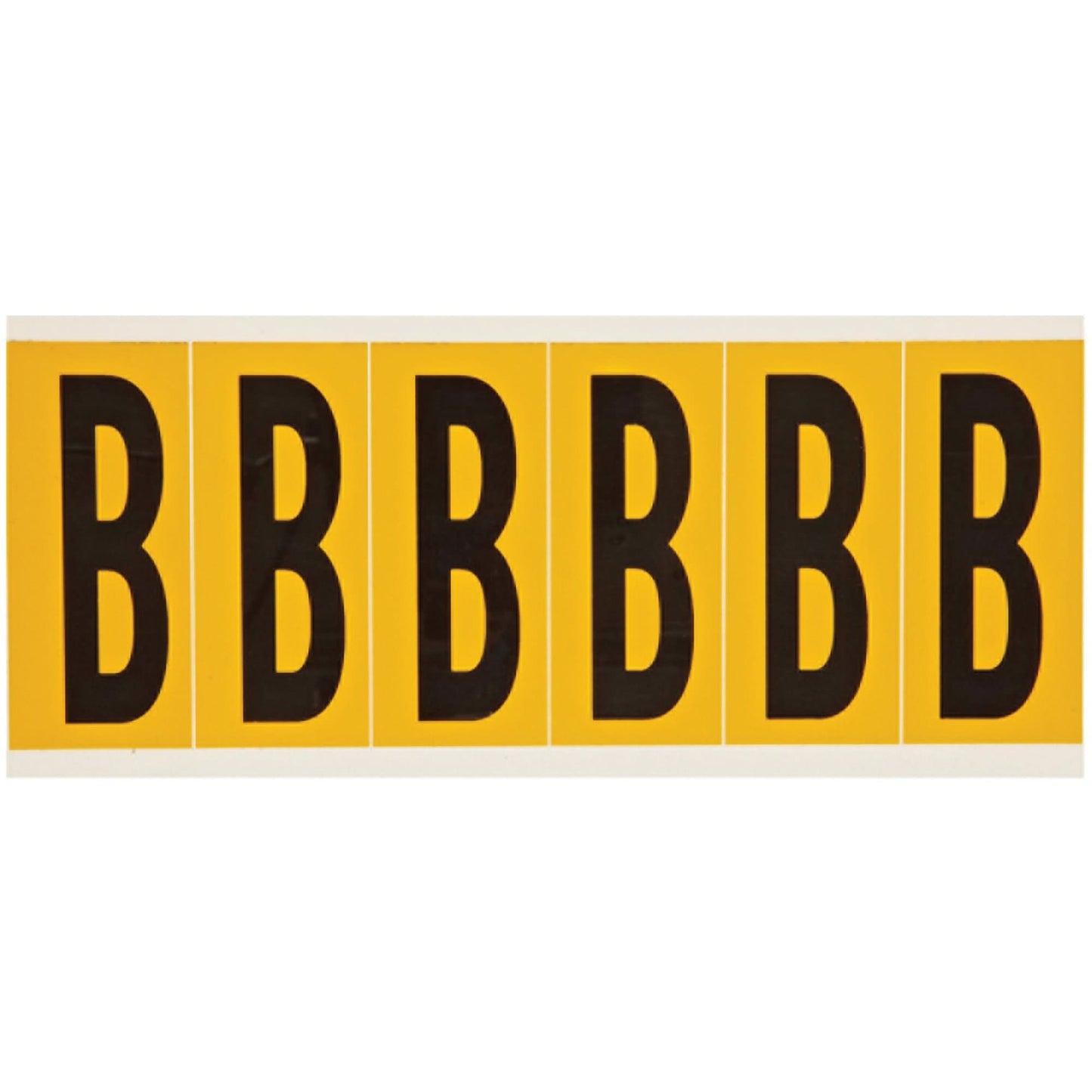 Individual Number and Letter Labels, B, 3" H, Black on Yellow