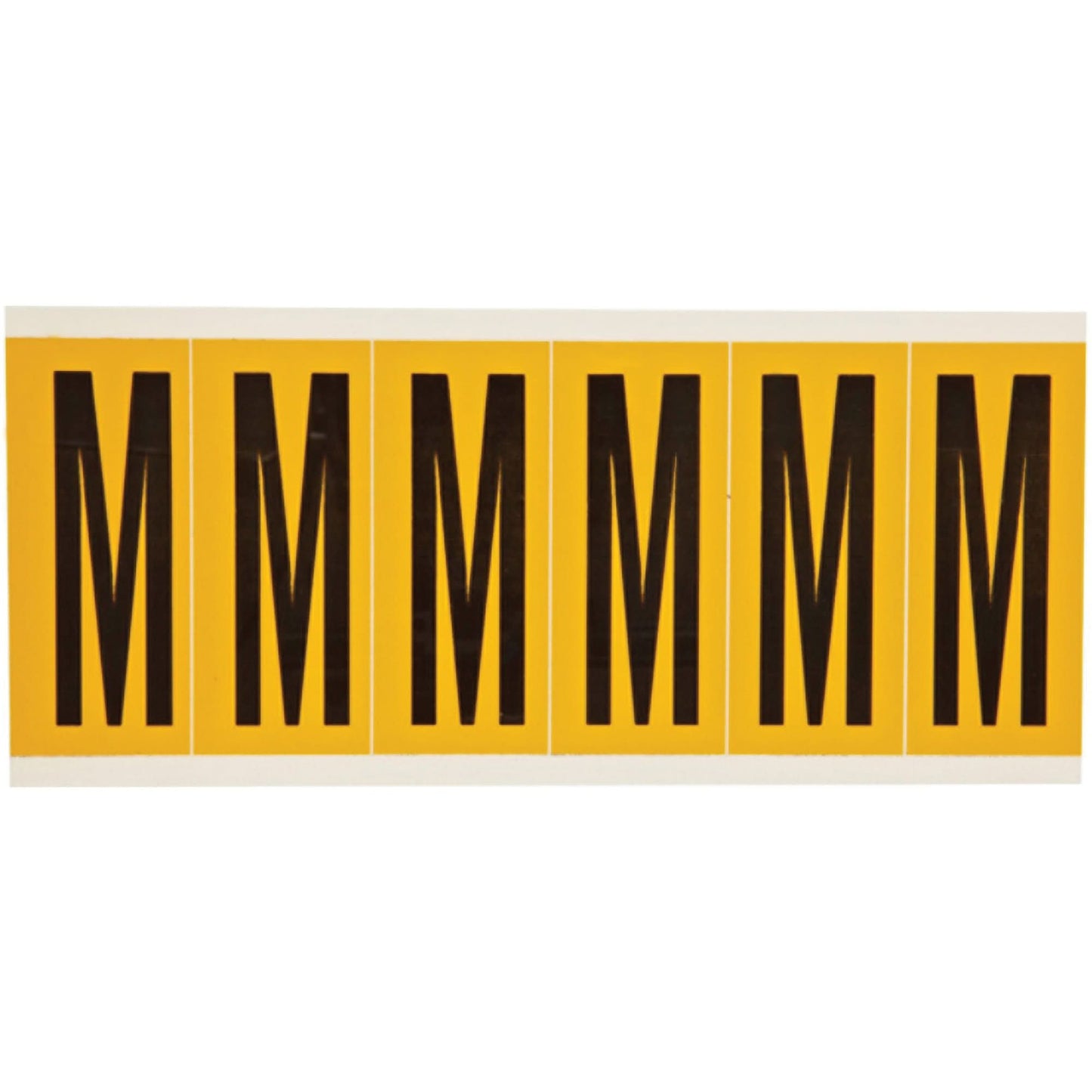Individual Number & Letter Labels, M, 3" H, Black on Yellow