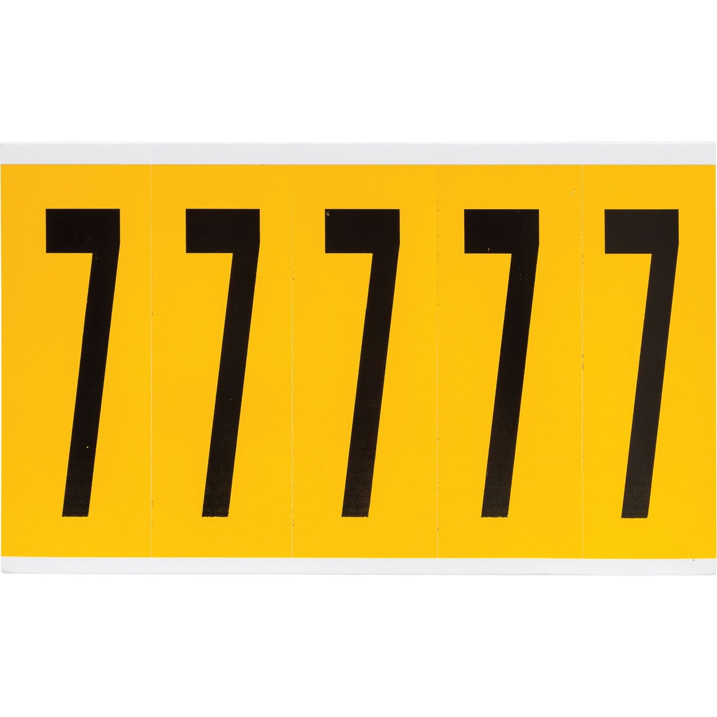 Individual Number and Letter Label, 7, 4" H, Black on Yellow