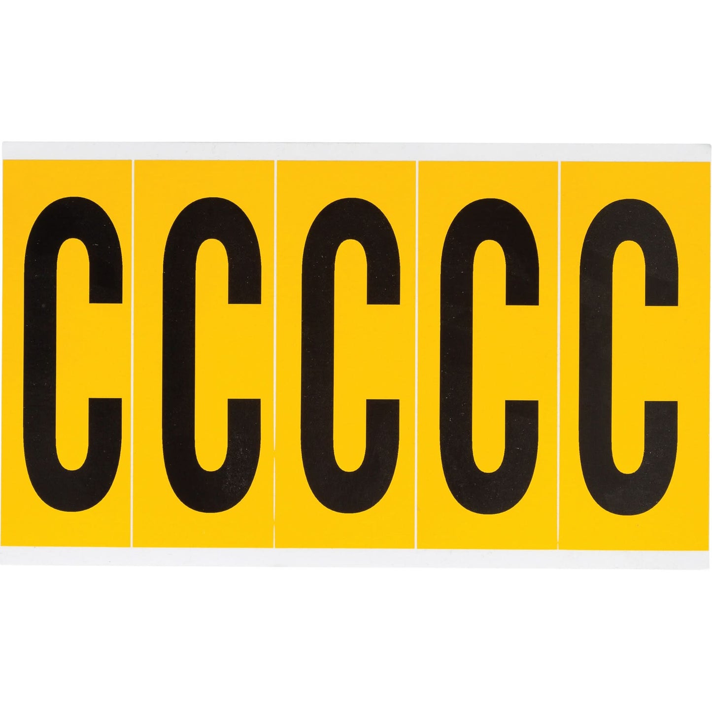 Individual Number and Letter Labels, C, 4" H, Black on Yellow