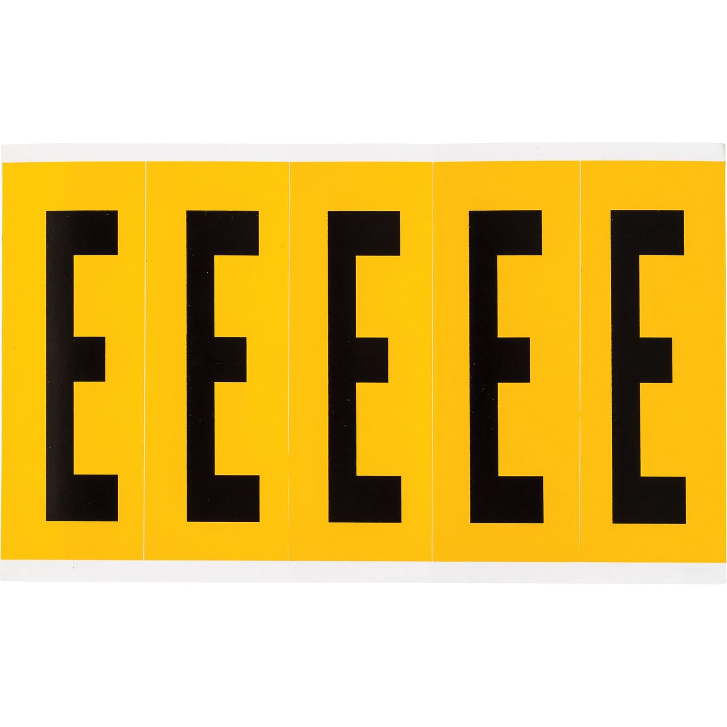 Individual Number and Letter Labels, E, 4" H, Black on Yellow