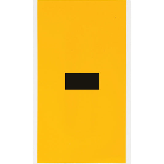 Individual Number & Letter Label, Dash (-), 6" H, Black on Yellow