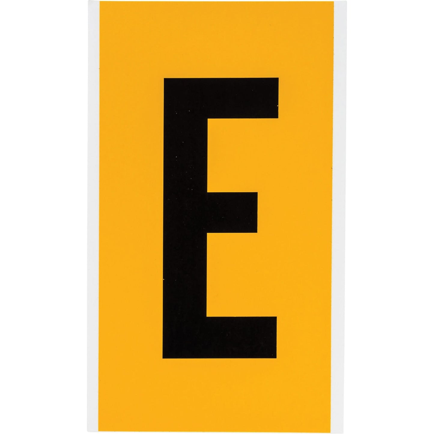 Individual Number and Letter Label, E, 6" H, Black on Yellow