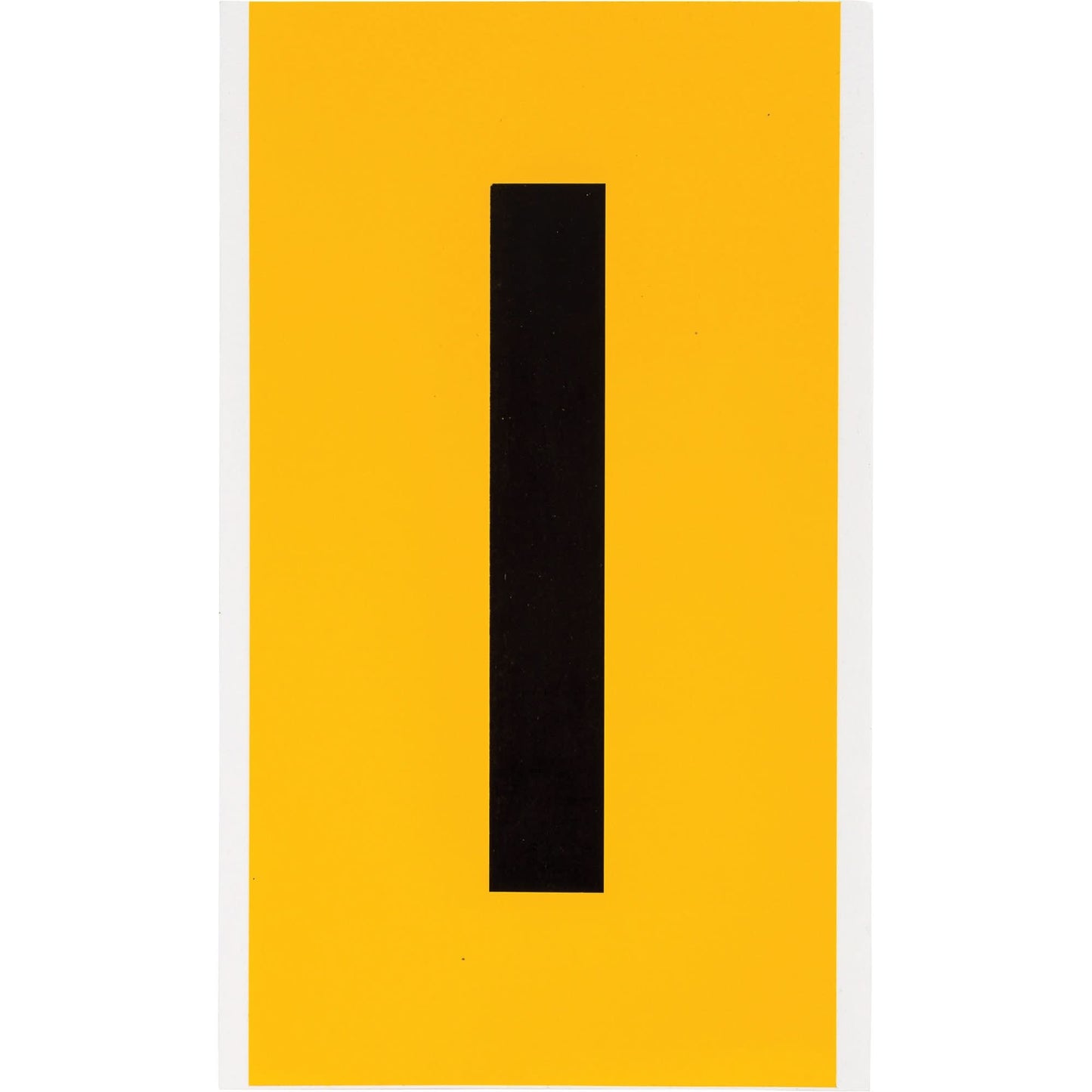 Individual Number and Letter Labels, I, 6" H, Black on Yellow