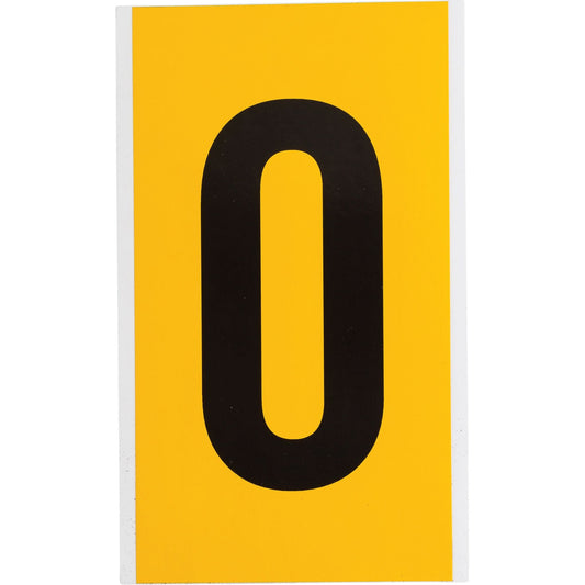 Individual Number & Letter Label, O, 6" H, Black on Yellow