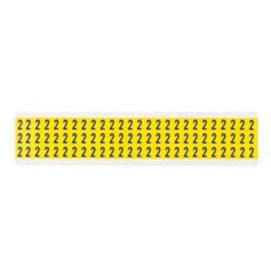 Étiquettes individuelles repositionnables (chiffres et lettres), hauteur de 2 et 3/8", noires sur fond jaune