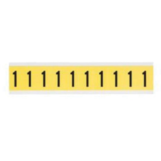 Repositionable Individual Number and Letter Labels, 1, 1" H, Black on Yellow