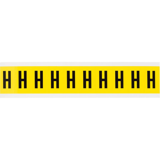 Repositionable Individual Number and Letter Labels, H, 1" H, Black on Yellow