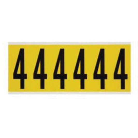 Étiquettes individuelles repositionnables (chiffres et lettres), 4, 3" H, noir sur jaune
