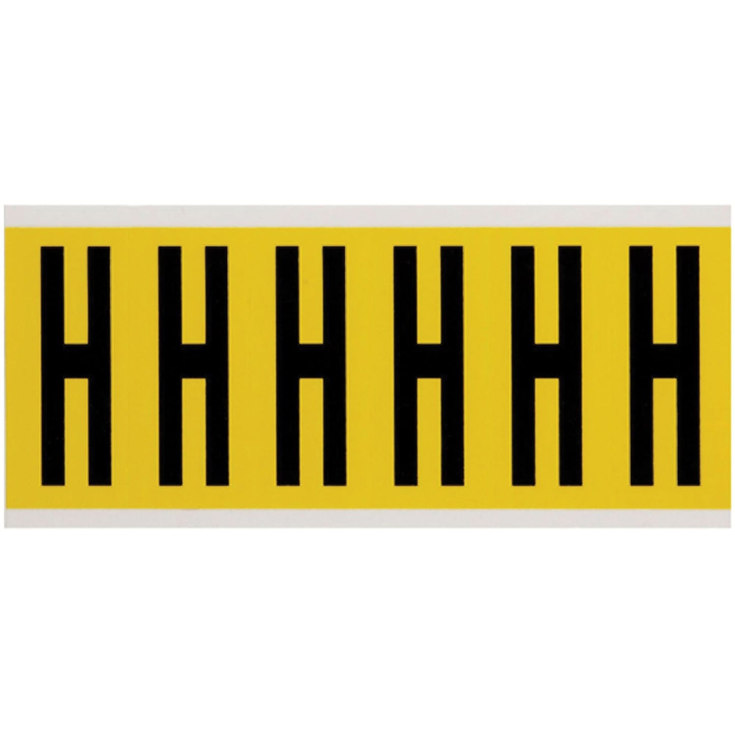 Repositionable Individual Number and Letter Labels, H, 3" H, Black on Yellow