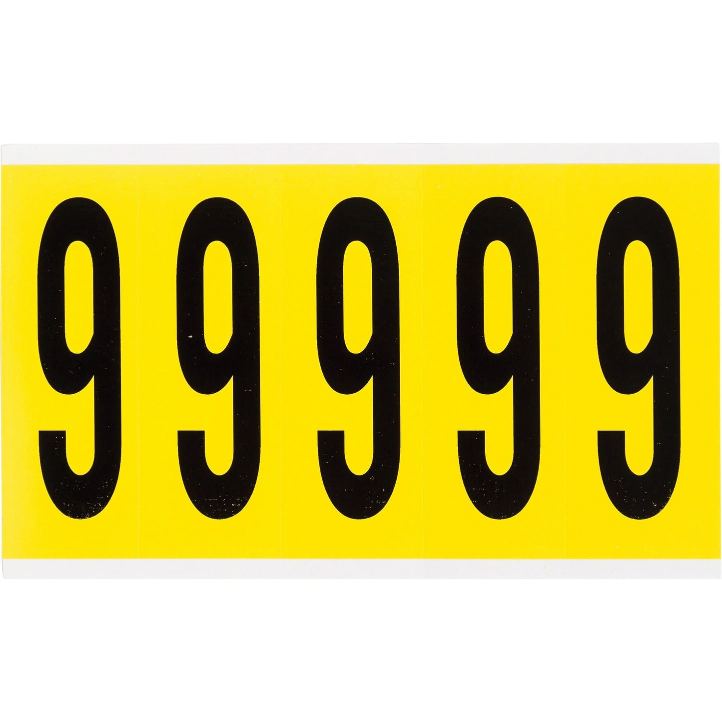Repositionable Individual Number and Letter Labels, 9, 4" H, Black on Yellow