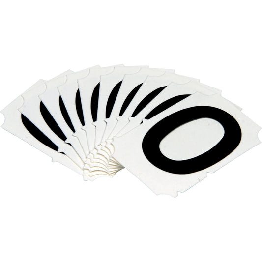 Étiquettes individuelles numérotées et lettrées gothiques Quick-Align®, 0, hauteur 2", noires