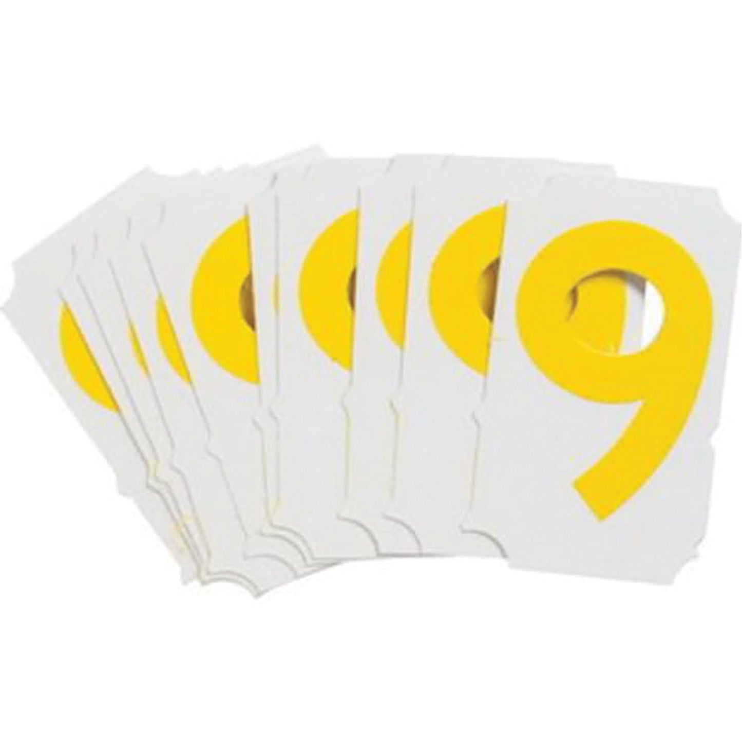 Quick-Align® Individual Gothic Number and Letter Labels, 9, 2" H, Yellow