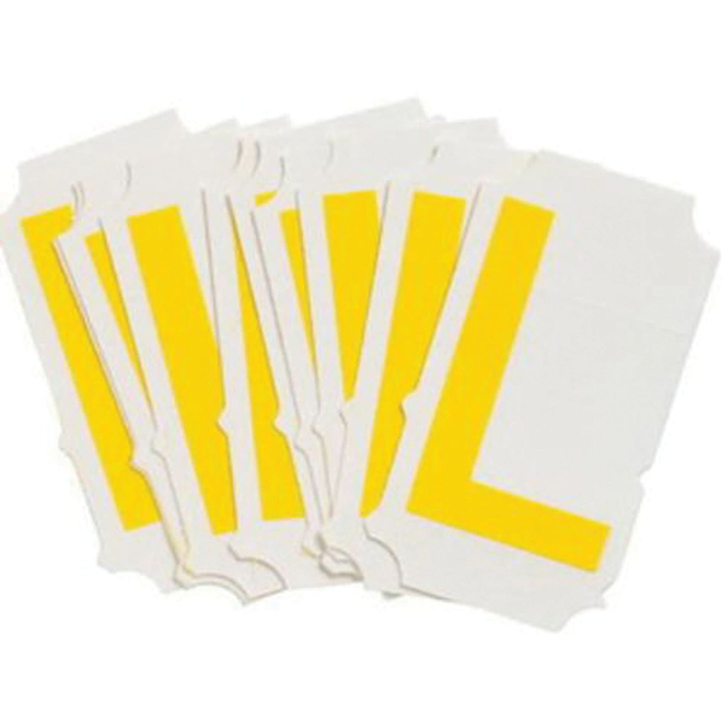 Quick-Align®Individual Gothic Number and Letter Labels, L, 2" H, Yellow