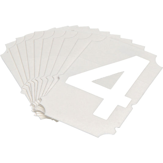Quick-Align® Individual Gothic Number and Letter Labels, 4, 2" H, White