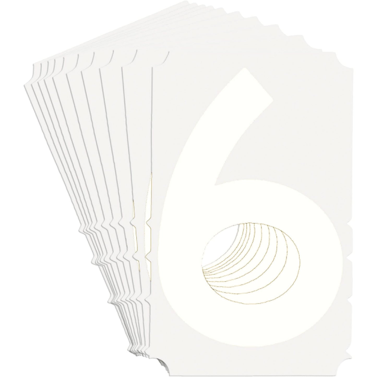 Quick-Align® Individual Gothic Number and Letter Labels, 6, 3" H, White