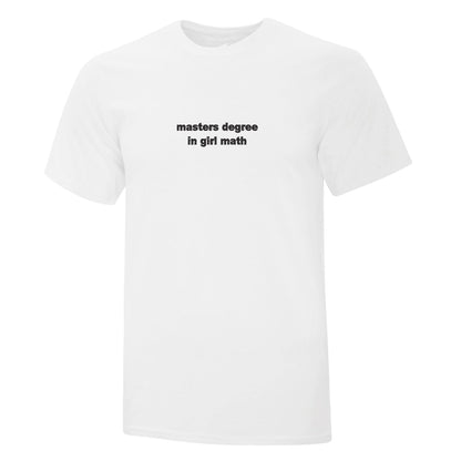 T-shirt brodé "Masters Degree In Girl Math"
