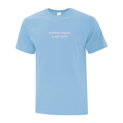 T-shirt brodé "Masters Degree In Girl Math"