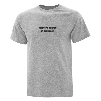 T-shirt brodé "Masters Degree In Girl Math"