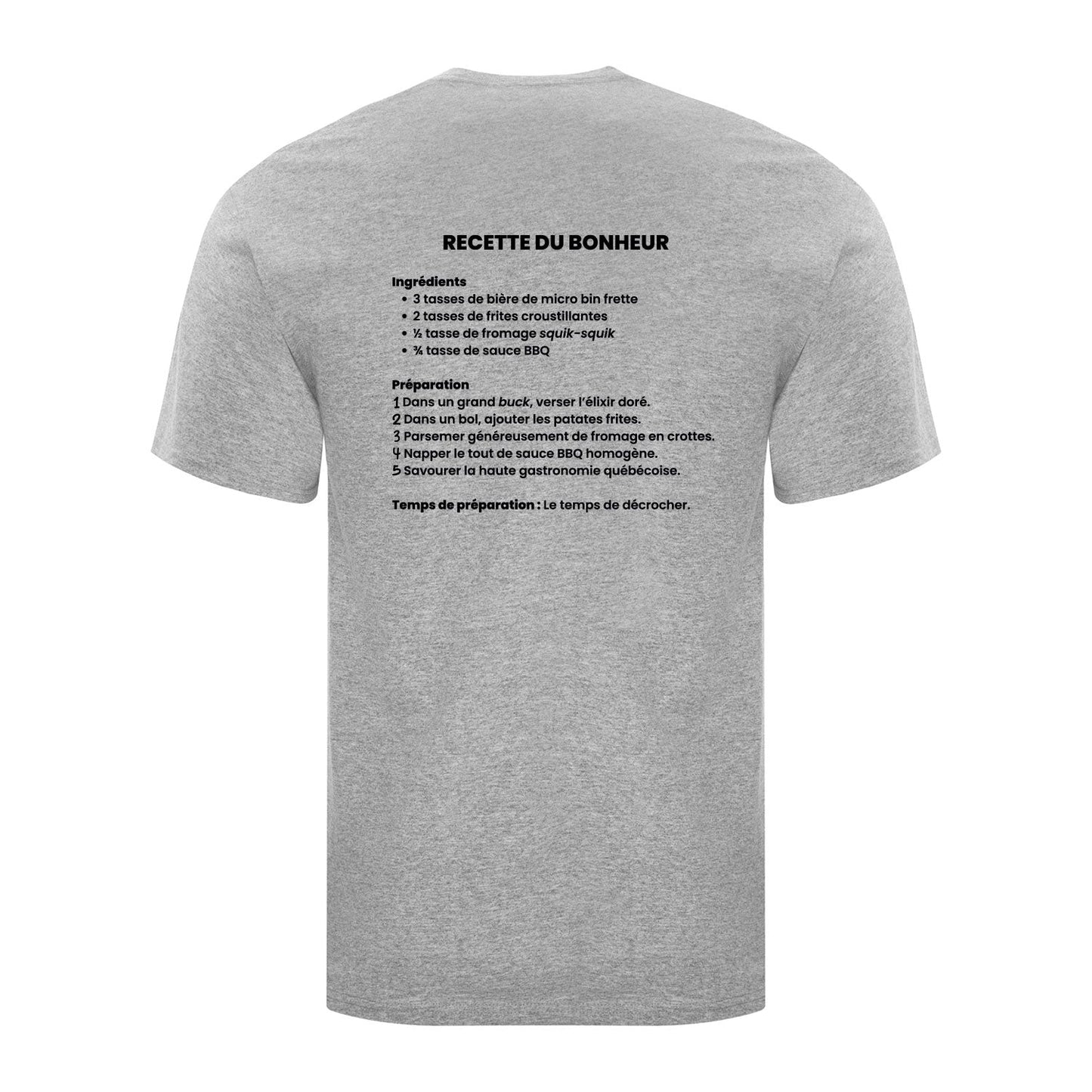 T-shirt "Recette du bonheur" imprimé