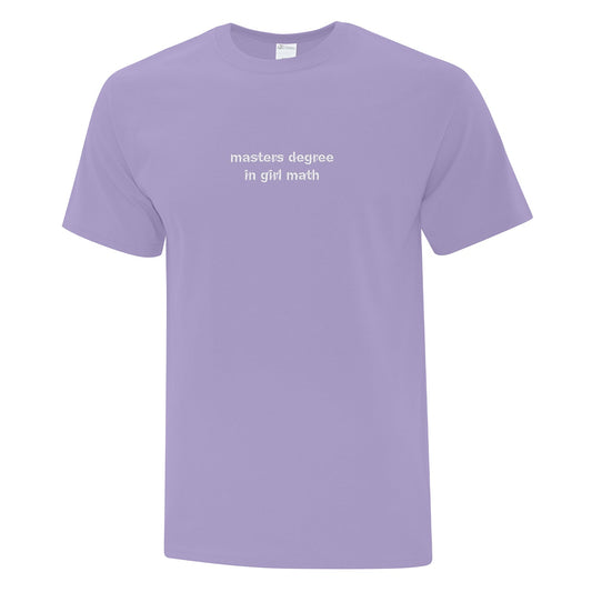 T-shirt brodé "Masters Degree In Girl Math"