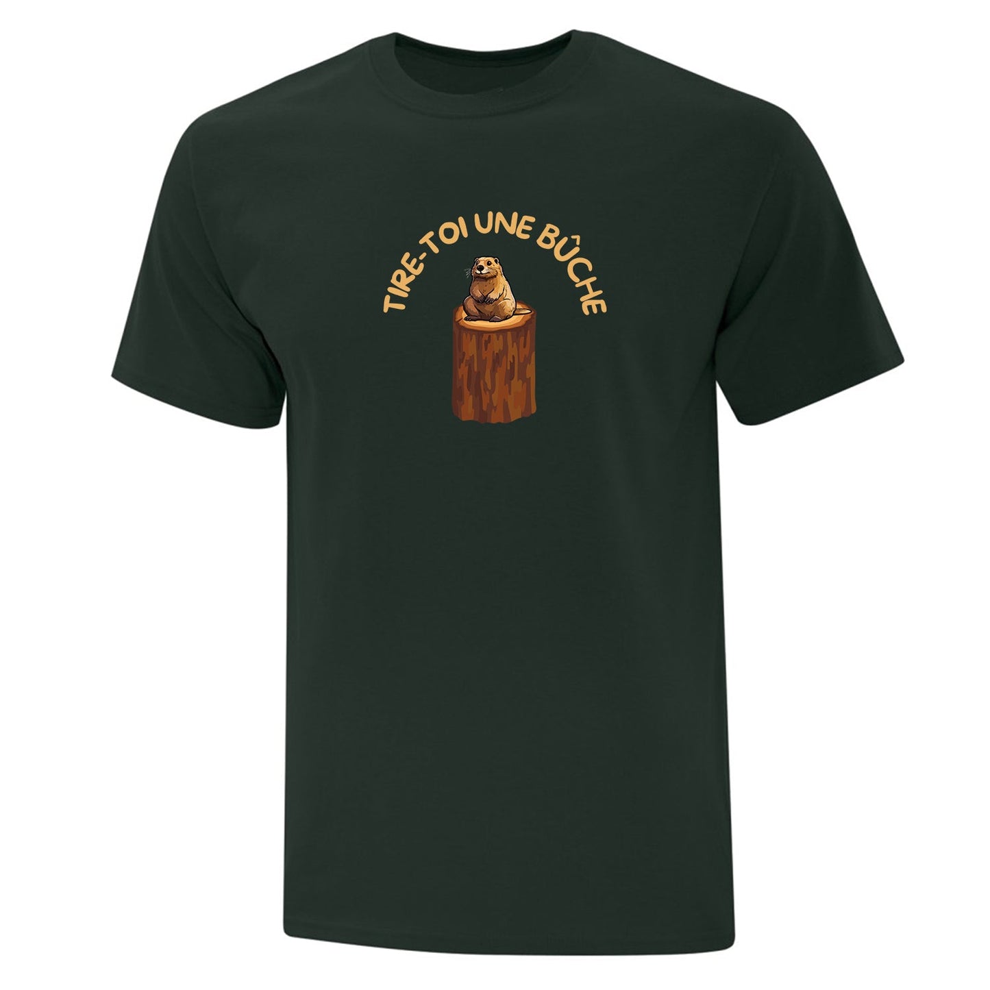 T-shirt "Tire-toi une bûche" imprimé