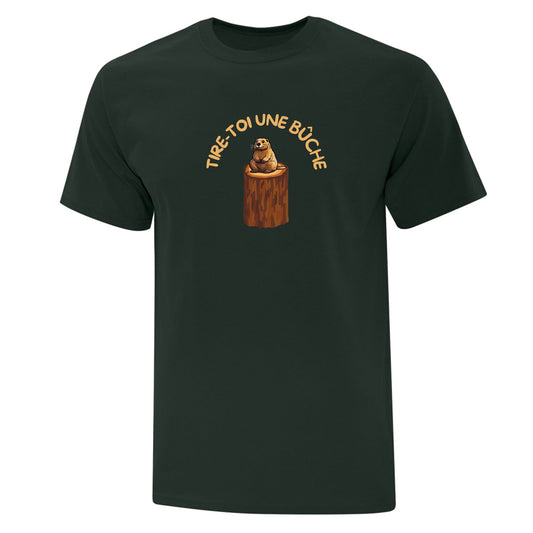T-shirt imprimé "Tire-toi une bûche"