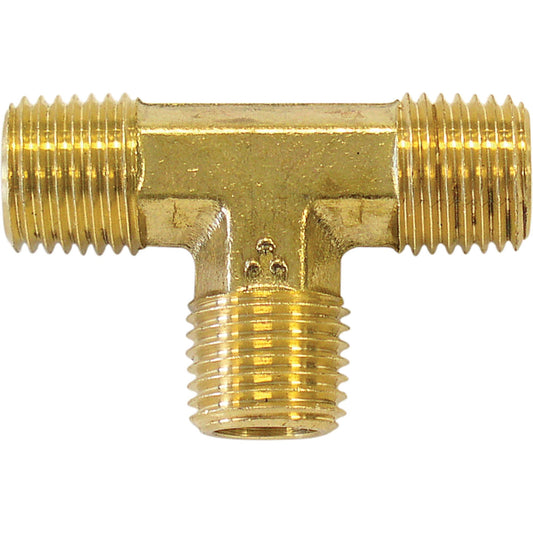 Male Pipe Tee, Brass, 3/8"