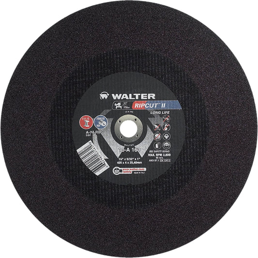 Ripcut II™ High Performance Cut-Off Wheel for Stationary Saws, 16" x 5/32", 1" Arbor, Type 1, Aluminum Oxide, 3800 RPM