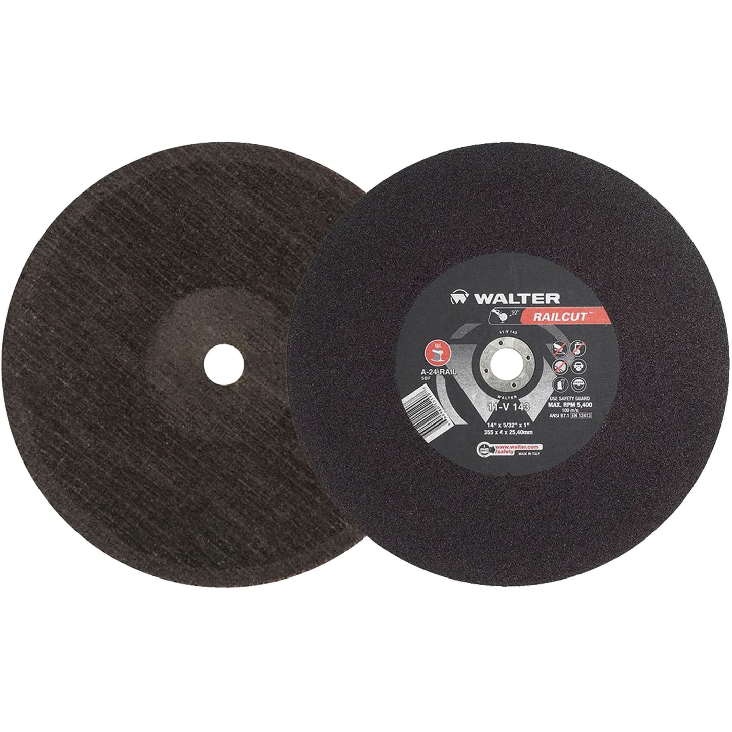 RailCut™ II Cut-Off Wheel, 14" x 5/32", 1" Arbor, Type 1, Aluminum Oxide, 5400 RPM