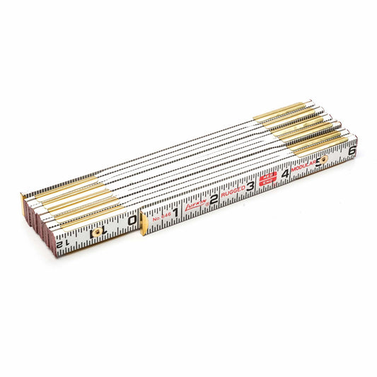 Red End® Masonry Rule, 6' L, Wood, 1/16" Graduations