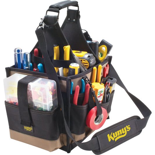 Grand sac de transport pour outils électriques et de maintenance, polyester, 23 poches, noir