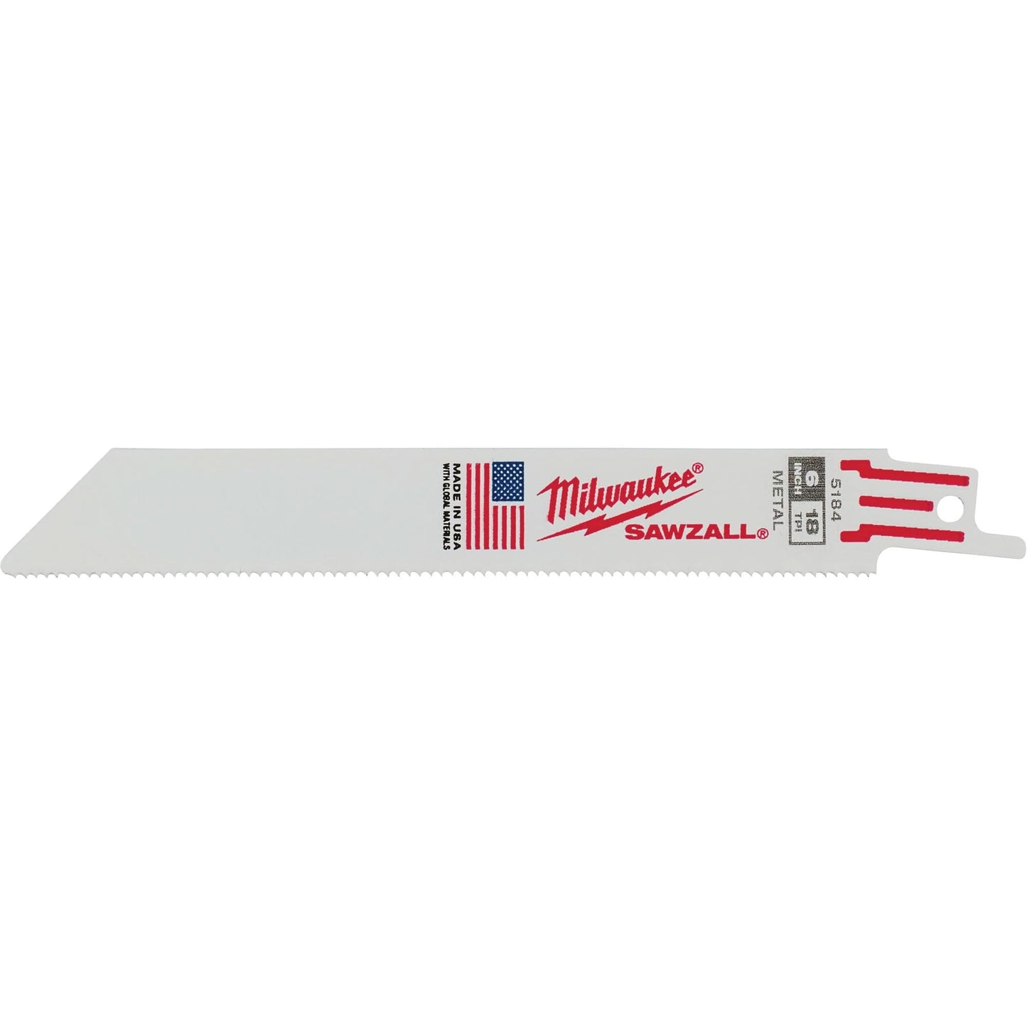 Sawzall® Reciprocating Saw Blades, Bi-Metal, 18 TPI, 6" L x 3/4" W