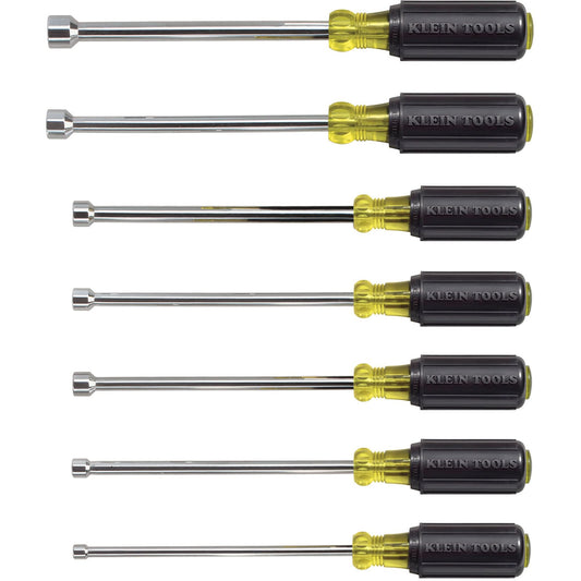 Cushion-Grip Nut Driver Set with 6" Shafts, 7 Pcs., Non Magnetic, Imperial