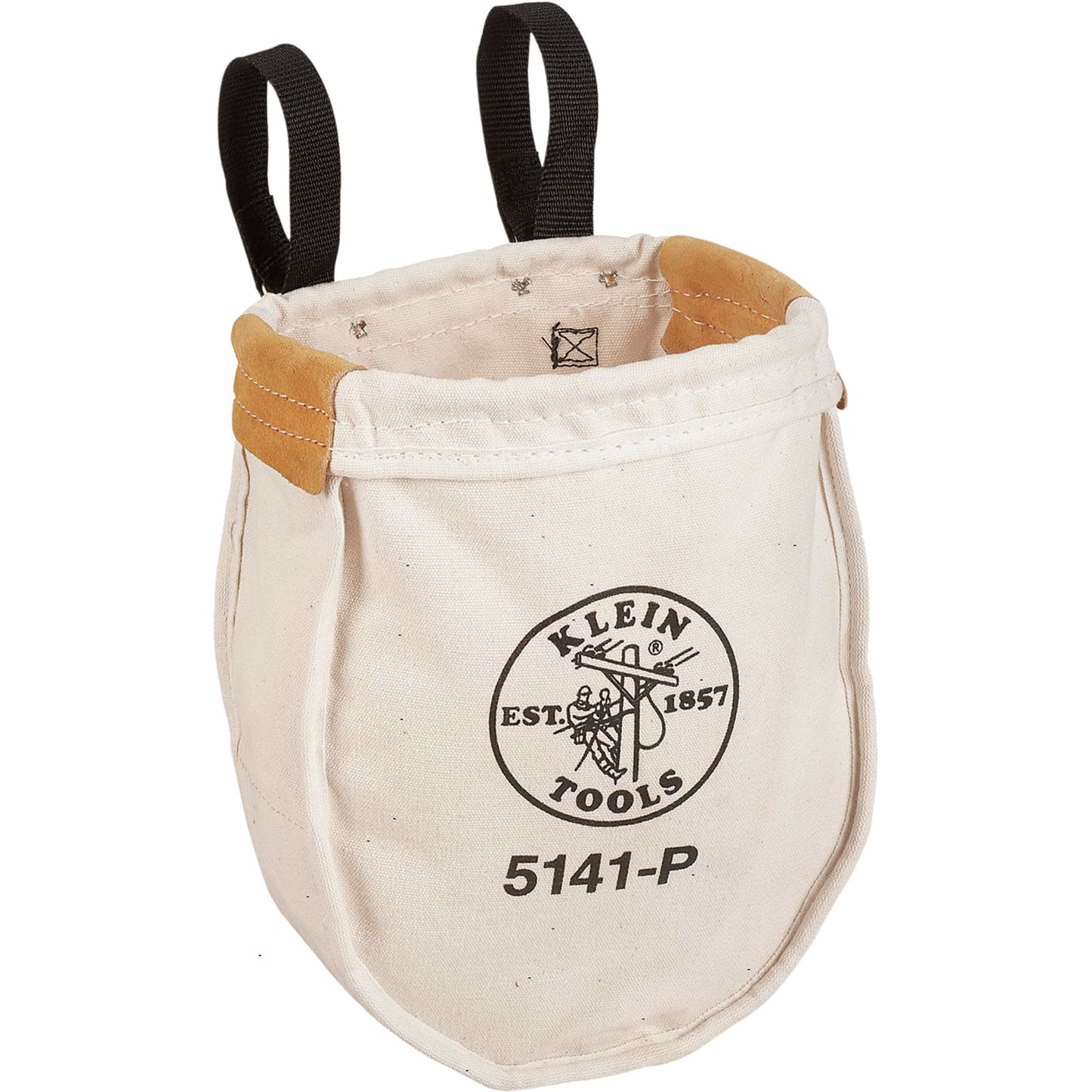 Utility tool Bag with Loop Connection, Canvas, 2 Pockets, Beige/Black