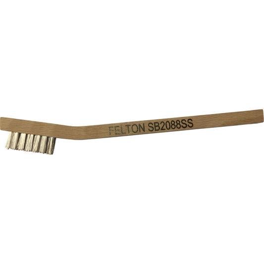 Small Cleaning Scratch Brushes, Stainless Steel, 3 x 7 Wire Rows, 7-3/4" Long