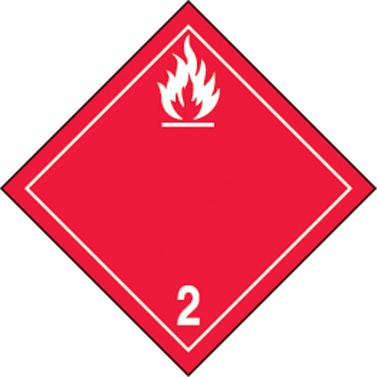 Étiquettes d'expédition TMD, Classe 2.1, Gaz inflammables, Papier