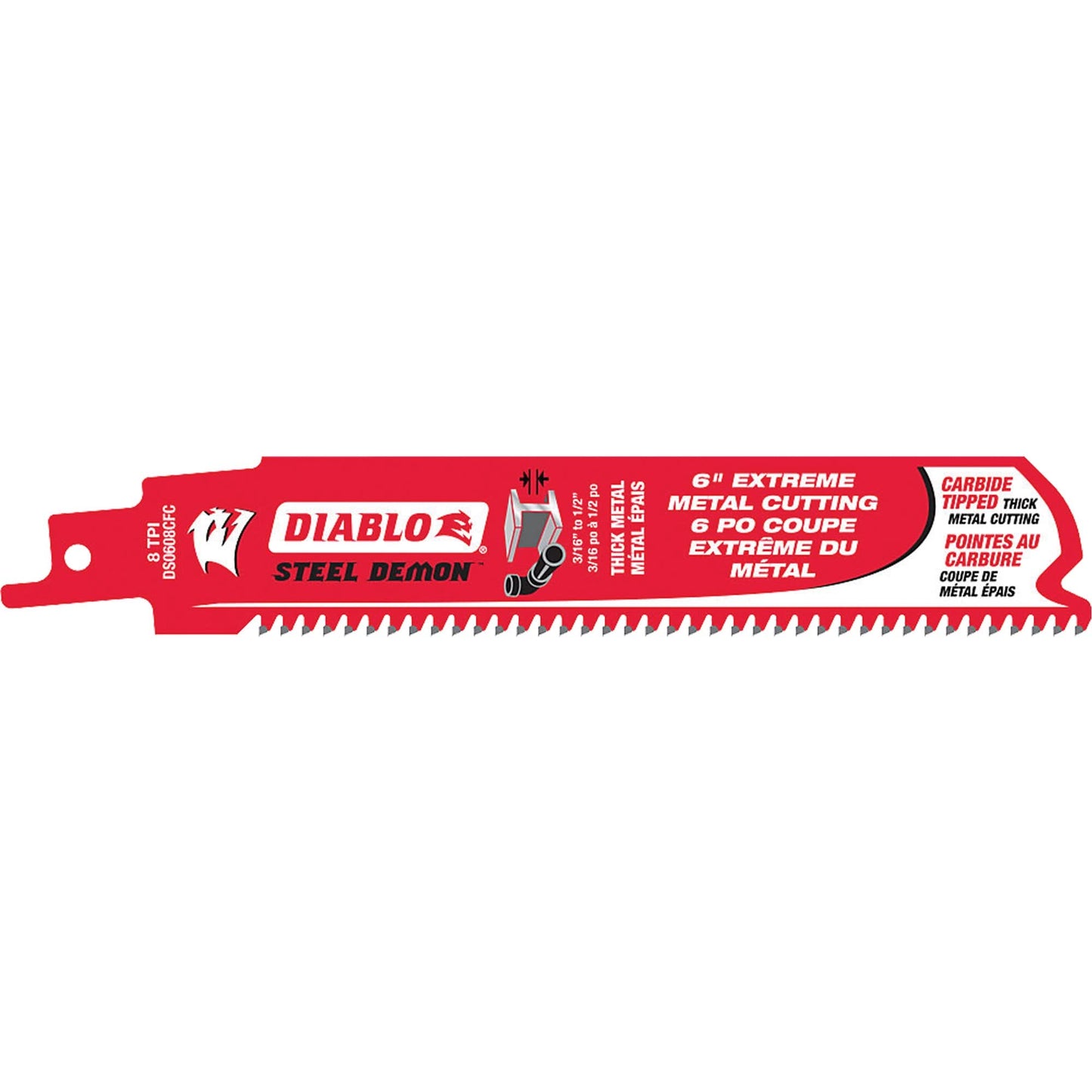 Lame de scie alternative, carbure, 8 DPL, 6 po L x 1 po l