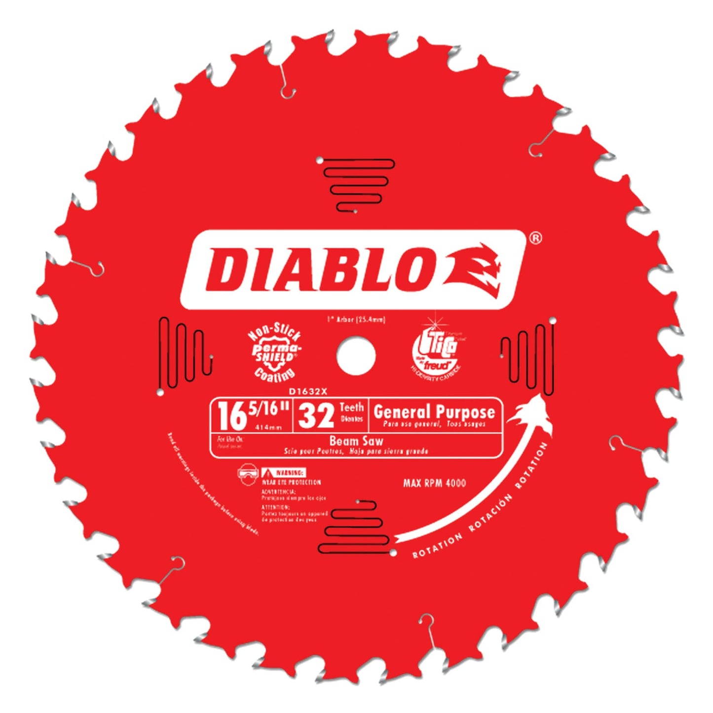Circular Saw Blade, 16-5/16", 32 Teeth, Wood Use