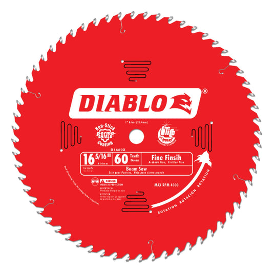 Circular Saw Blade, 16-5/16", 60 Teeth, Wood Use