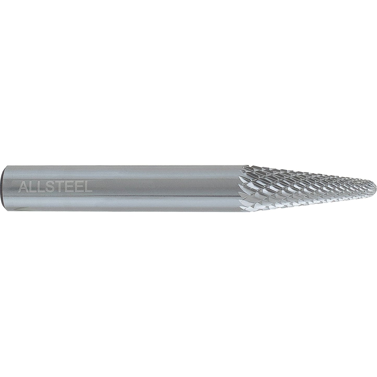 AllSteel™ Cone Shape Carbide Burr, SL-3, 3/8" Dia., 1/4" Shank, 1-1/4" Depth of Cut