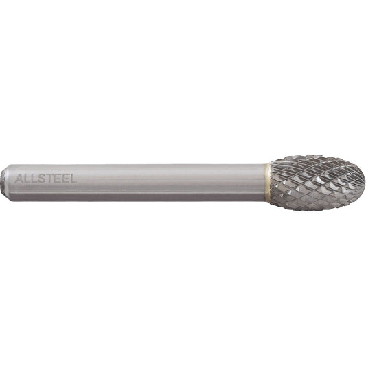 AllSteel™ Egg Shape Carbide Burr, SE-3, 3/8" Dia., 1/4" Shank, 5/8" Depth of Cut