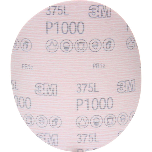 Hookit™ 375L Film Disc, 6" Dia., P1000 Grit, Aluminum Oxide