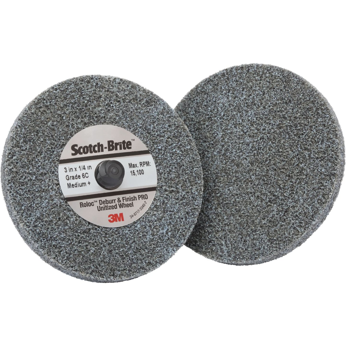 Roloc™ Deburr & Finish Pro TR Unitized Wheel, 3" x 1/8", Coarse Grit, Ceramic
