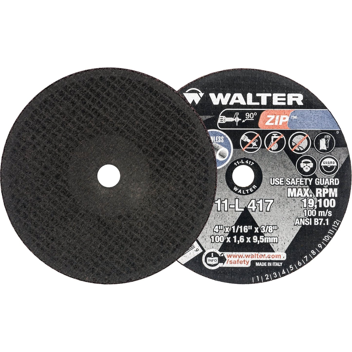 Zip™ Cut-Off Wheel, 4" x 1/16", 3/8" Arbor, Type 1, 19100 RPM