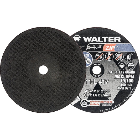 Disque à tronçonner Zip™ 4" x 1/16", alésage 3/8", Type 1, 19100 tr/min