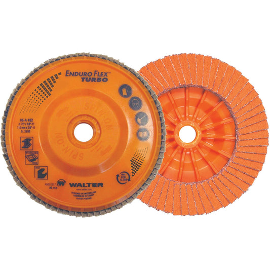 Enduro-Flex Turbo™ Flap Disc, 7" x 5/8"-11, 36/60 Grit