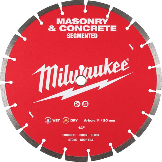 Segmented Masonry & Concrete Diamond Blade, 14", Stone/Concrete/Brick/Tile Use