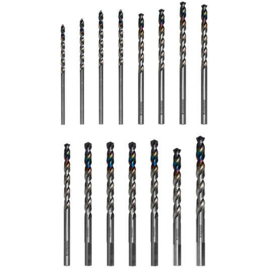 Jeu de 15 forets Metal Demon™ pour aciers doux, trempés et inoxydables