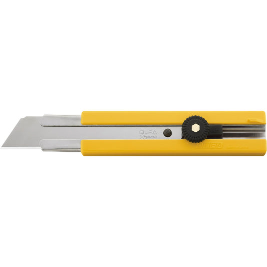 Couteau à lame rétractable avec insert en caoutchouc, lame solide, 25 mm, lame en acier inoxydable